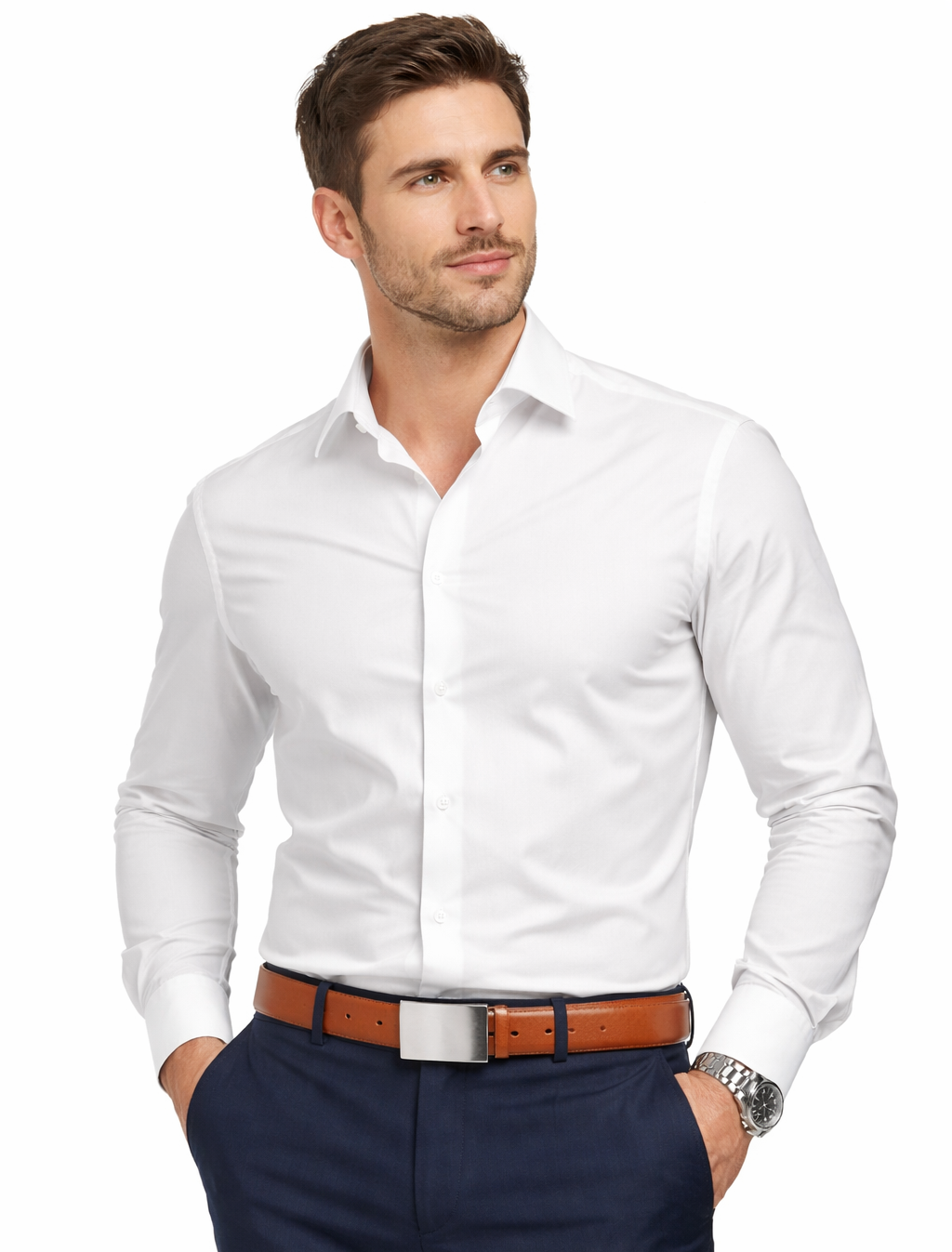 HAGIG Tan Automatic Belt –Second Layer Leather Strap with Ratchet Buckle - Image 2